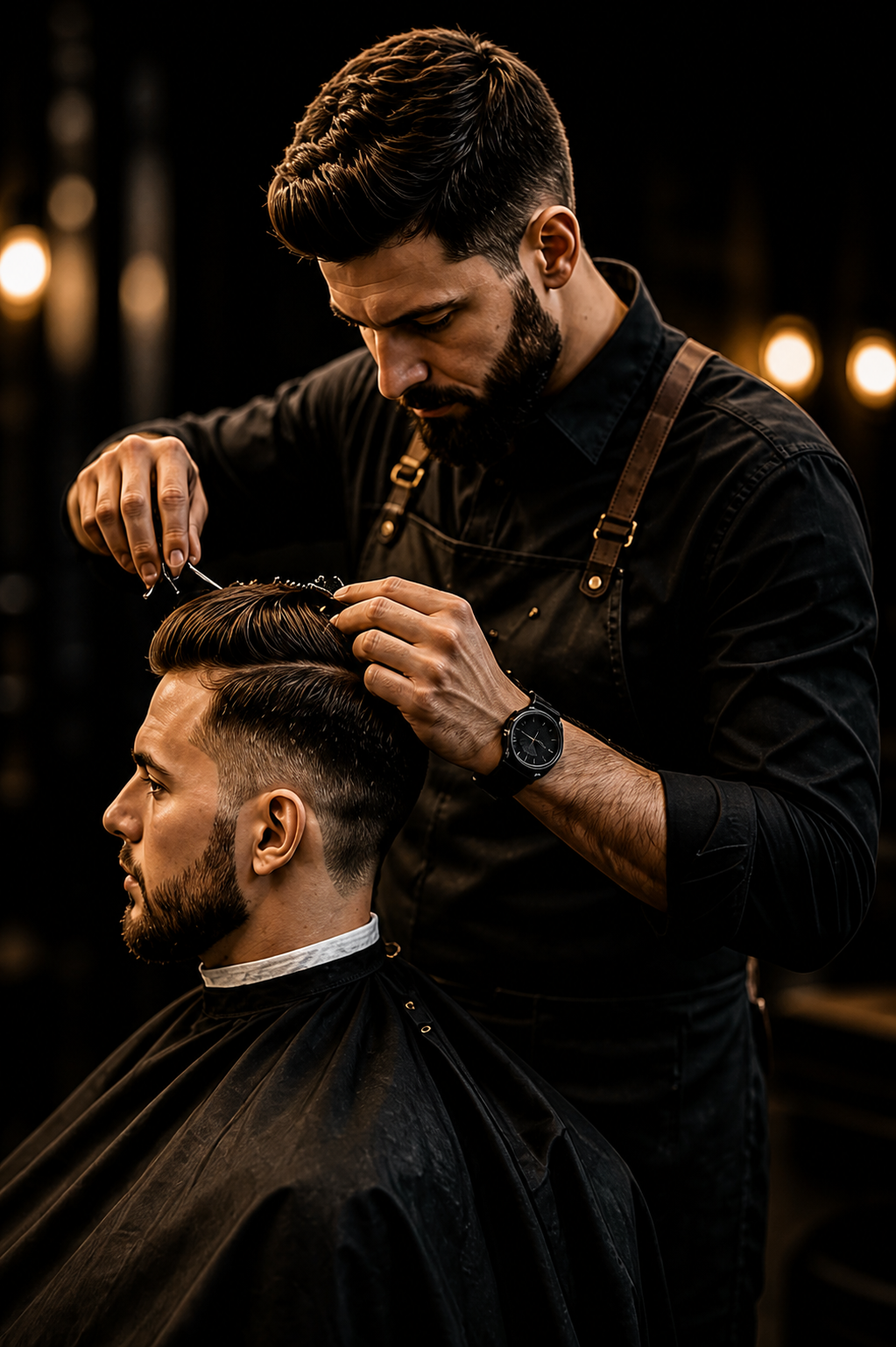 Barber at work